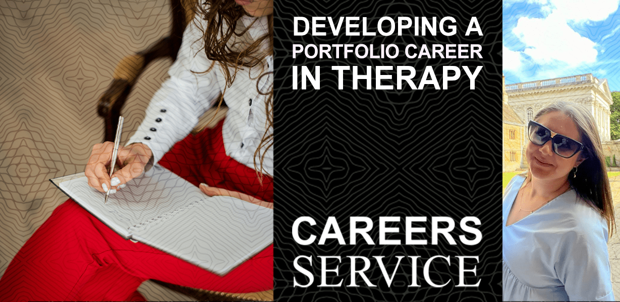Blog banner image for portfolio career in therapy